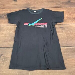 Vintage The Concorde Airport 79 Shirt Mens Small Black Good 1979 Movie Promo